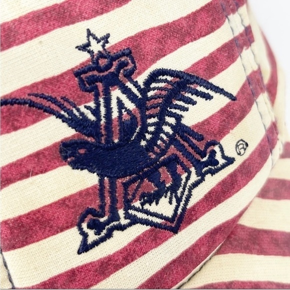 Vintage Stylemaster ANHEUSER BUSCH Snap Back Hat Made In The USA Patriotic Flag - Picture 3 of 8